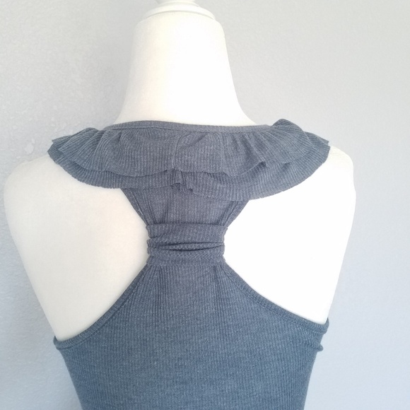 Edge Charcoal Zipper and Ruffled Tank Top M - Picture 5 of 6